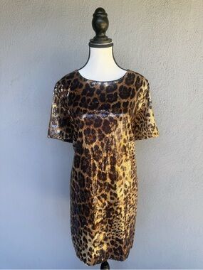 Sequin Leopard Mini Dress